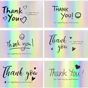 20pc Holographic Thank You Cards